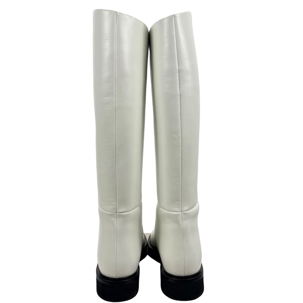 New Khaite Derby Leather Riding Boots Knee Hight White Size 39 - Picture 5 of 9